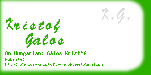 kristof galos business card