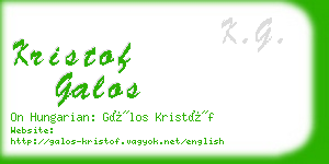 kristof galos business card